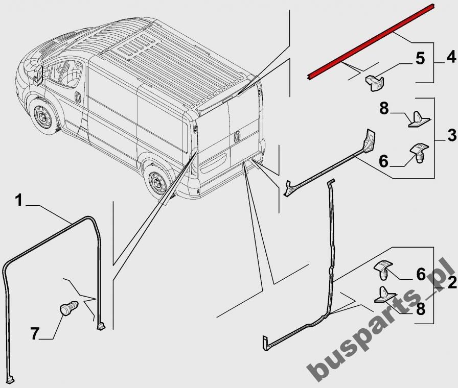 Fiat Oe Uszczelka Drzwi Tył Ducato Boxer Jumper 2006 1355103080 ...