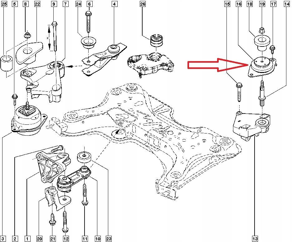 Zawieszenie Silnika Metalcaucho Poduszka Silnika Lewa Espace Iv Laguna Ii Velsatis