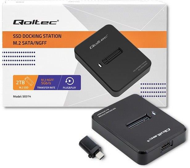 Qoltec Stacja dokująca dysków SSD M.2 SATA NGFF - zdjęcie 5 Qoltec Stacja dokująca dysków SSD M.2 SATA NGFF