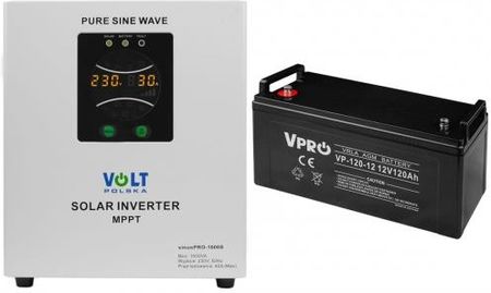 Zasilacz awaryjny Volt Sinus Pro 1000 S 1000VA/700W + akumulator Volt VPRO VRLA AGM 12V 120Ah