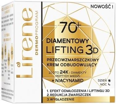 Krem Lirene, Diamentowy Lift 3D Przeciwzmarszczkowy odbudowujący 70+ na dzień i noc 50ml