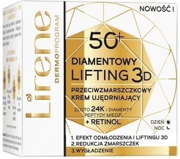 Krem Lirene, Diamentowy Lift 3D Przeciwzmarszczkowy ujędrniający 50+, na dzień i noc 50ml