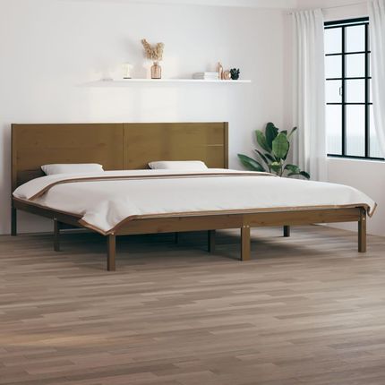 Vidaxl Rama Łóżka Miodowy Brąz Lite Drewno 180X200 Cm Super King 11464565