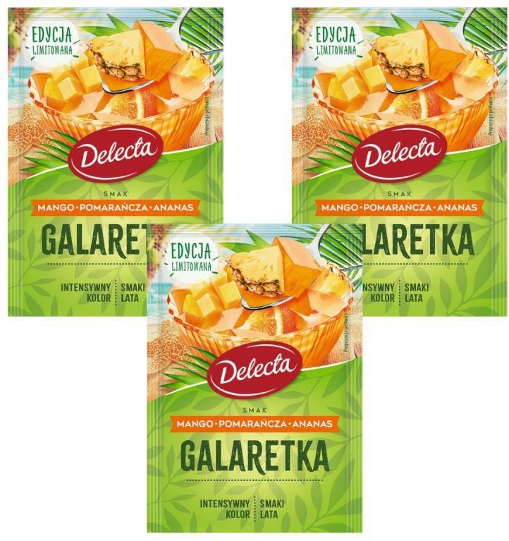 Delecta Galaretka smak morela, gruszka i jabłko 3 x 50 g Ceny i