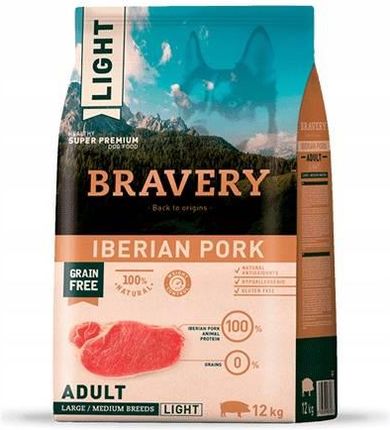 Bravery Grain Free Adult Medium Large Light Iberian Pork Wieprzowina 12Kg