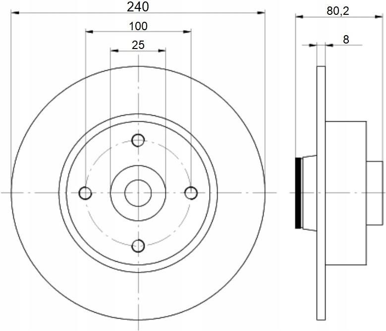 Tarcza hamulcowa Brembo Tarcze 08 A141 17 Łożysk Abs Renault Megane Ii