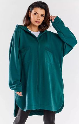 Oversizowa bluza z kieszeniami z przodu (Zielony, Uniwersalny)