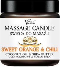 Zdjęcie Vcee Świeca Do Masażu Słodka Pomarańcza I Chili Massage Candle Sweet Orange & Coconut Oil Shea Butter 80 G - Leżajsk