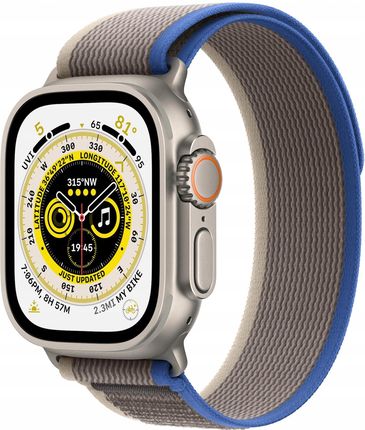 Apple Watch Ultra Cellular 49mm Tytanowy z opaską Trail S/M w kolorze niebieskim/szarym (MNHL3WBA)