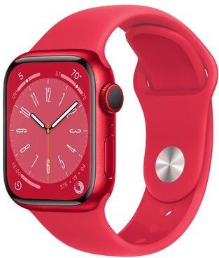 Apple Watch 8 Cellular 41mm Czerwony z opaską sportową w kolorze czerwonym (MNJ23WBA)