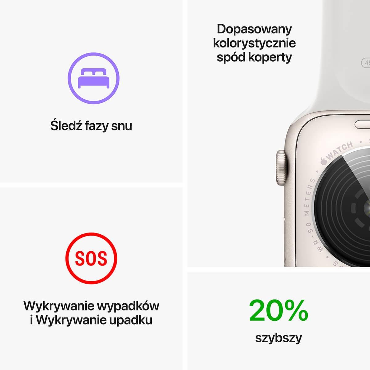 Apple Watch SE 2022 44mm Księżycowa poświata z opaską