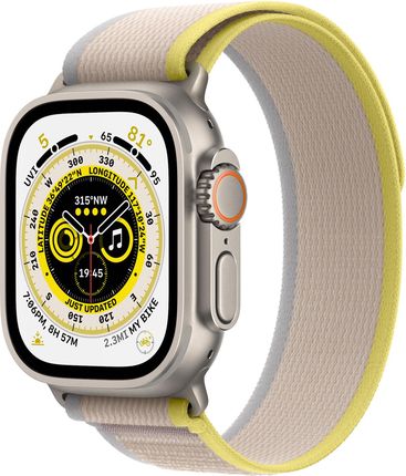 Apple Watch Ultra Cellular 49mm Tytanowy z opaską Trail S/M w kolorze żółtym/beżowym (MNHK3WBA)