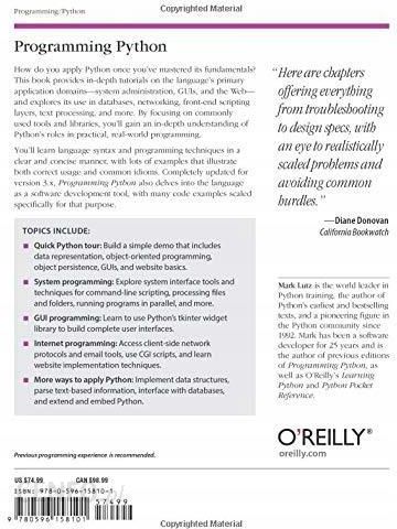 O'Reilly Programming Python, Fourth Edition (978-0-596-15810-1)