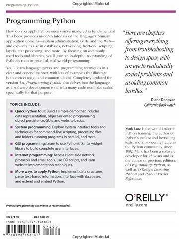 O'Reilly Programming Python, Fourth Edition (978-0-596-15810-1) - zdjęcie 1 O'Reilly Programming Python, Fourth Edition (978-0-596-15810-1)