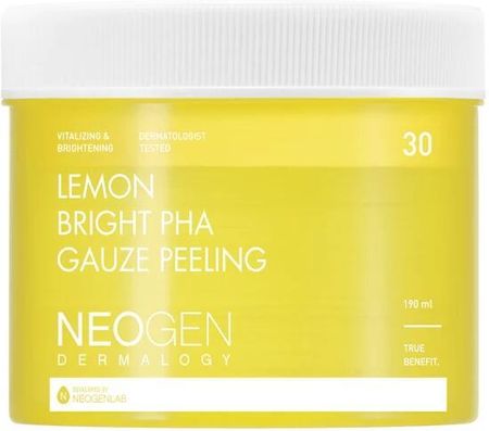 Neogen Płatki Złuszczające Z Ekstraktem Cytryny Dermalogy Lemon Bright Pha Gauze Peeling 30 Szt