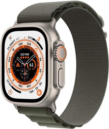 Apple Watch Ultra GPS + Cellular Tytanowa Koperta 49mm Z Opaską Alpine W Kolorze Zielonym S (MNHJ3WBA)