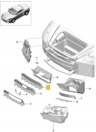 Porsche Oe Kratka Zderzaka Pl Czarny Mat 718 Cayman