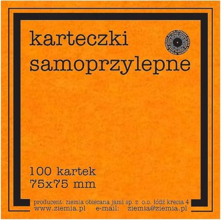 Ziemia Obiecana Karteczki Samoprzylepne Orange Fluo 75X75 Mm