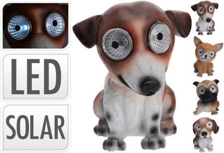 Figurka Ogrodowa Pies Z Solarnymi Oczami 10x9,5x13,5cm