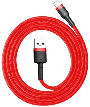 Kabel Lightning USB Baseus Cafule 2,4A 0.5m (czerwony)