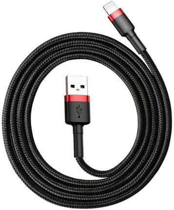 Kabel Lightning USB Baseus Cafule 2,4A 0.5m (czarno-czerwony)