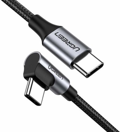 Kabel USB-C do USB-C, kątowy UGREEN US255,3A, 60W, 2m (czarny)