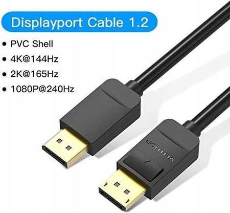 Kabel Vention Uhd 8K DisplayPort 1,5 m