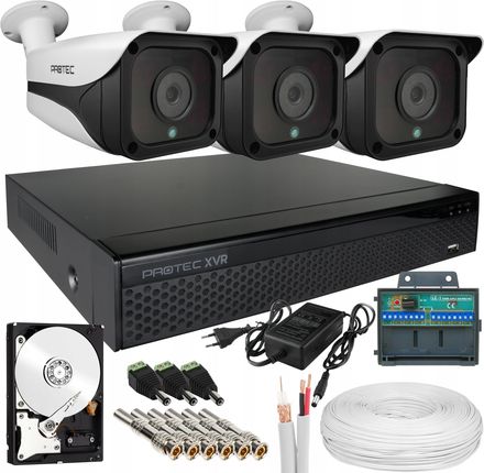 Protec Monitoring Zewnętrzny 3 Kamery 4K 8Mp 2Tb Hdd Ir50 (PRXVR03T8D2TB)