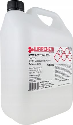 Warchem Kwas Octowy 80% (Esencja Octowa) Czysty 5L