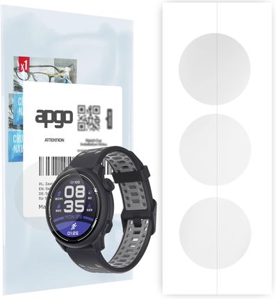 3x Folia hydrożelowa do Coros Pace 2 - apgo Smartwatch Hydrogel Protection Ochrona na ekran smartwatcha (STPUAPGO007722BBS)