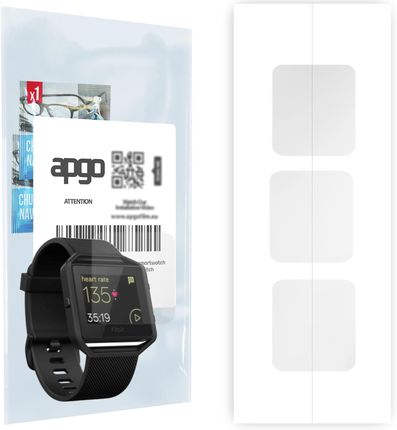 3x Folia hydrożelowa do Fitbit Blaze GunMetal - apgo Smartwatch Hydrogel Protection Ochrona na ekran smartwatcha (STPUAPGO007776BBS)