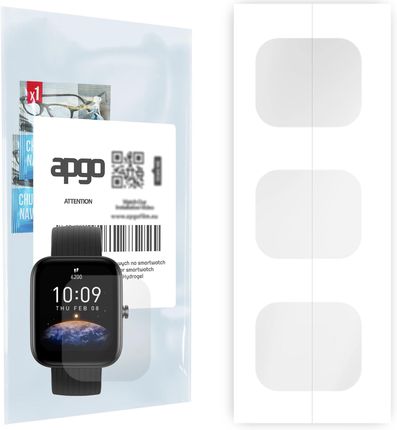 3x Folia hydrożelowa do Amazfit Bip 3 Pro - apgo Smartwatch Hydrogel Protection Ochrona na ekran smartwatcha (STPUAPGO007529BBS)