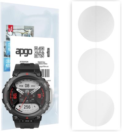 3x Folia hydrożelowa do Amazfit T-Rex 2 - apgo Smartwatch Hydrogel Protection Ochrona na ekran smartwatcha (STPUAPGO007491BBS)