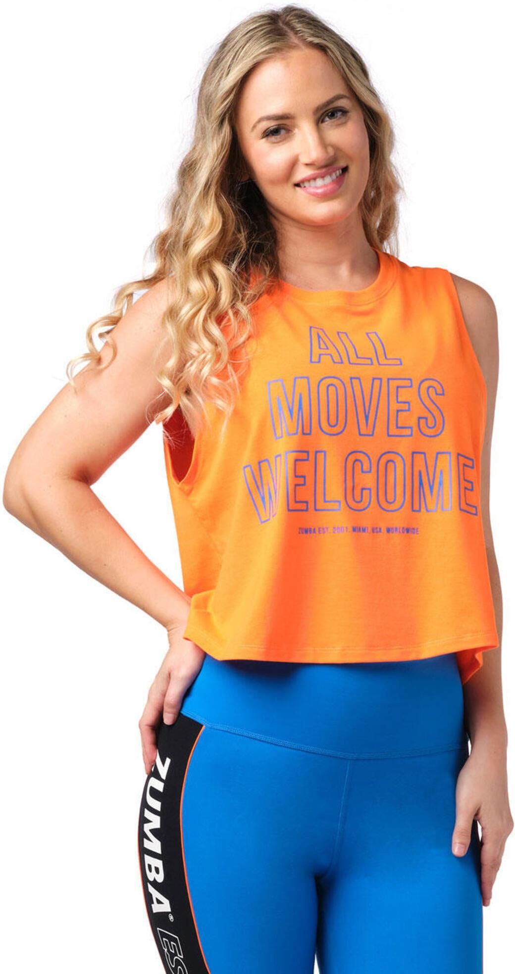 Zumba Wear Koszulka Fitness Damska Na Ramiączkach Zumba Pomarańczowy