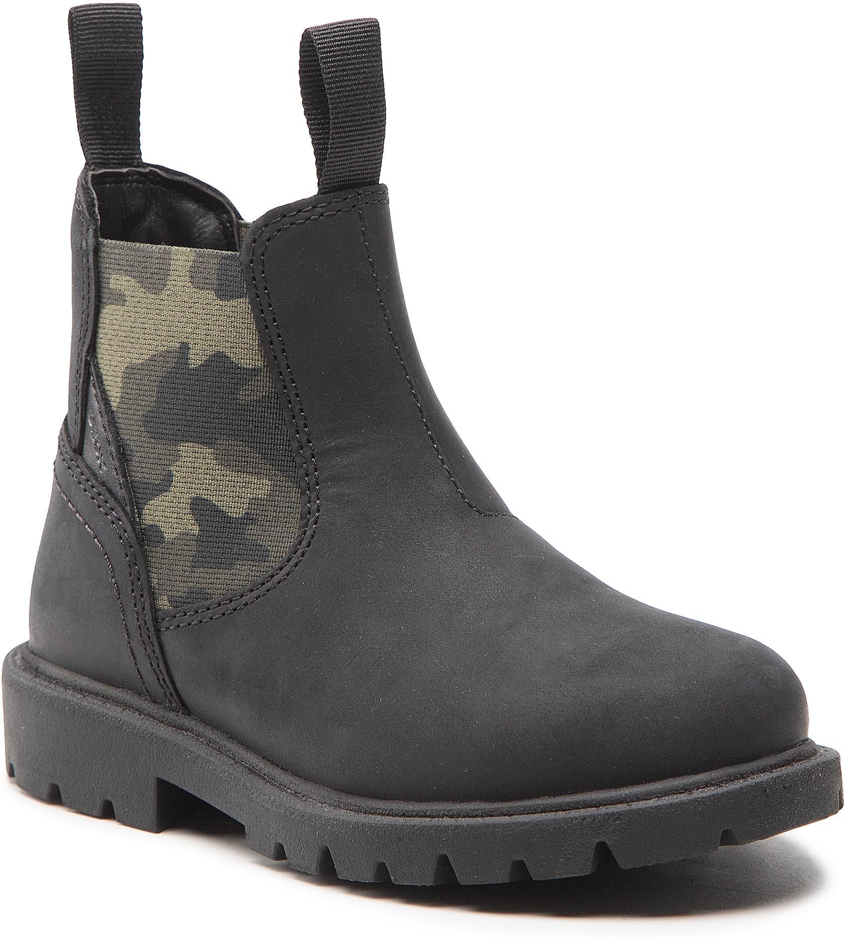 Bottines Geox Pour Garçon J Shaylax B - Cuir, Fermeture éclair, Mi-haute, Saison Automne-hiver