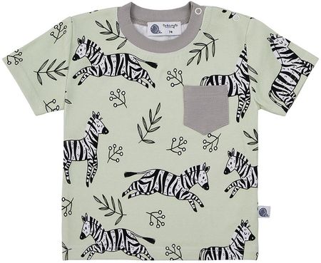 T-shirt niemowlęcy zielony Zebry