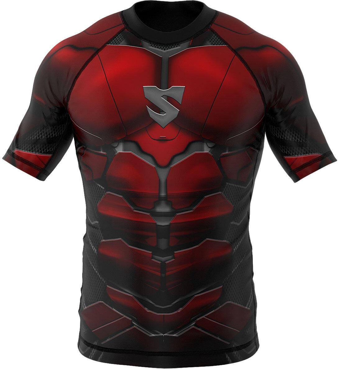 Smmash Rashguard Do Mma Z Krótkim Rękawem Dla Dzieci Red Armour Czarny