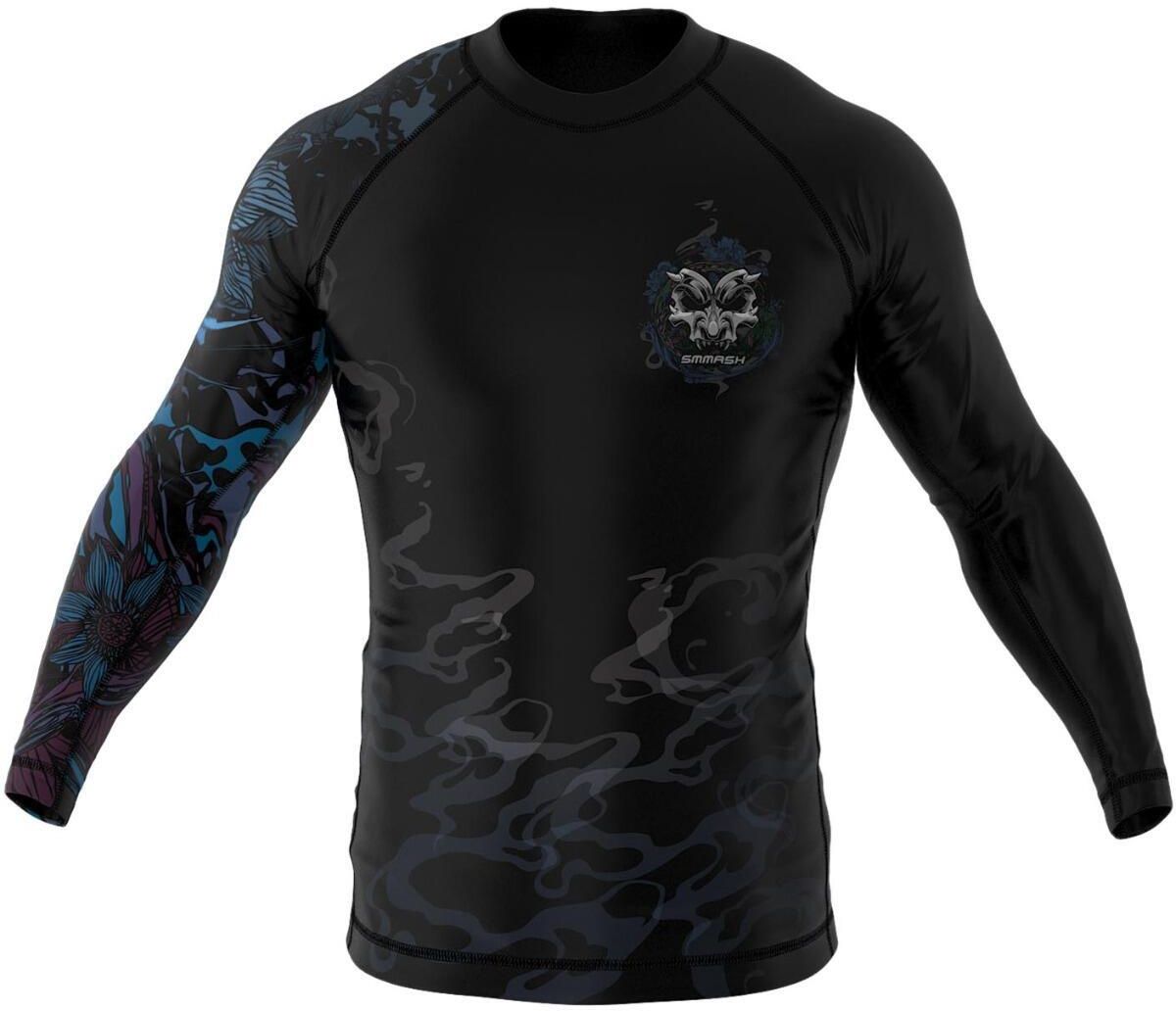 Smmash Rashguard Do Mma Z Długim Rękawem Męski Takeo Czarny Niebieski