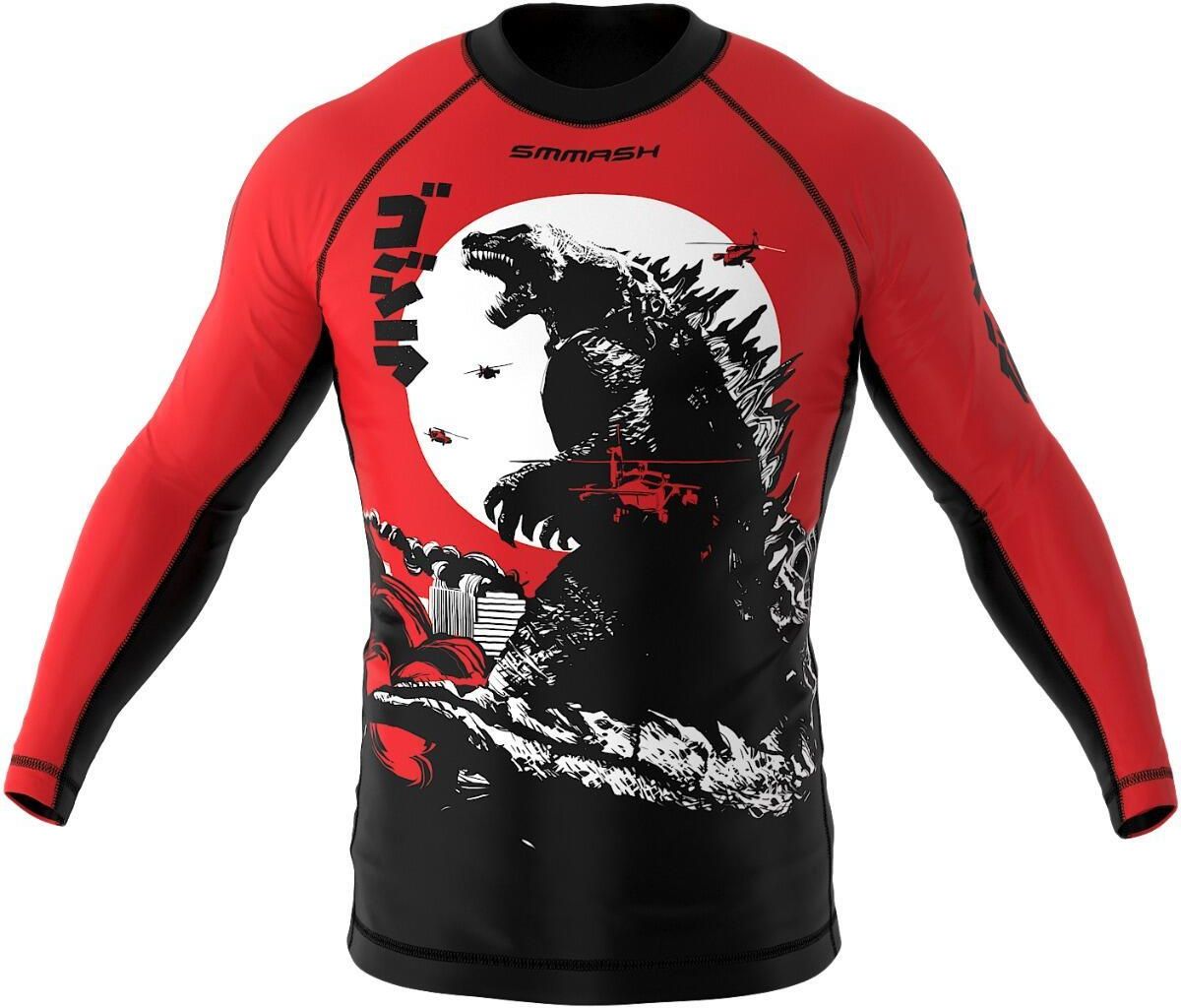Smmash Rashguard Do Mma Z Długim Rękawem Dla Dzieci Zilla Biały Bordowy