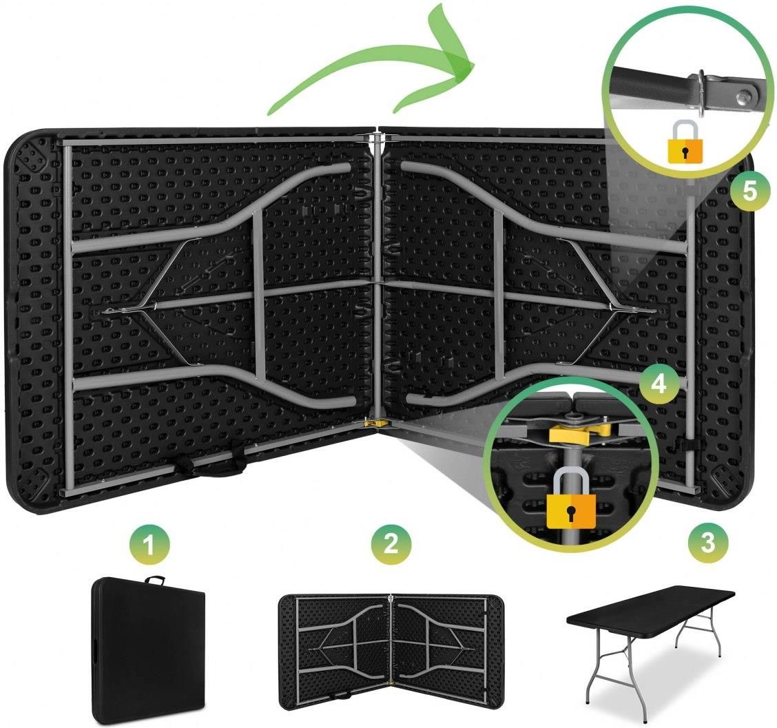 Stół Cateringowy Feta Składany W Walizkę 180cm Czarny