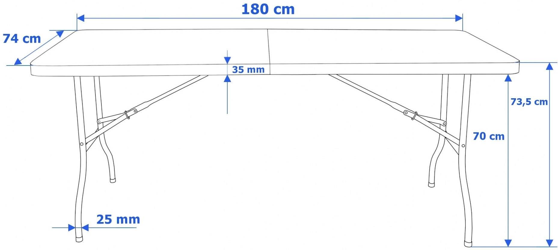 Stół Cateringowy Feta Składany W Walizkę 180cm Czarny