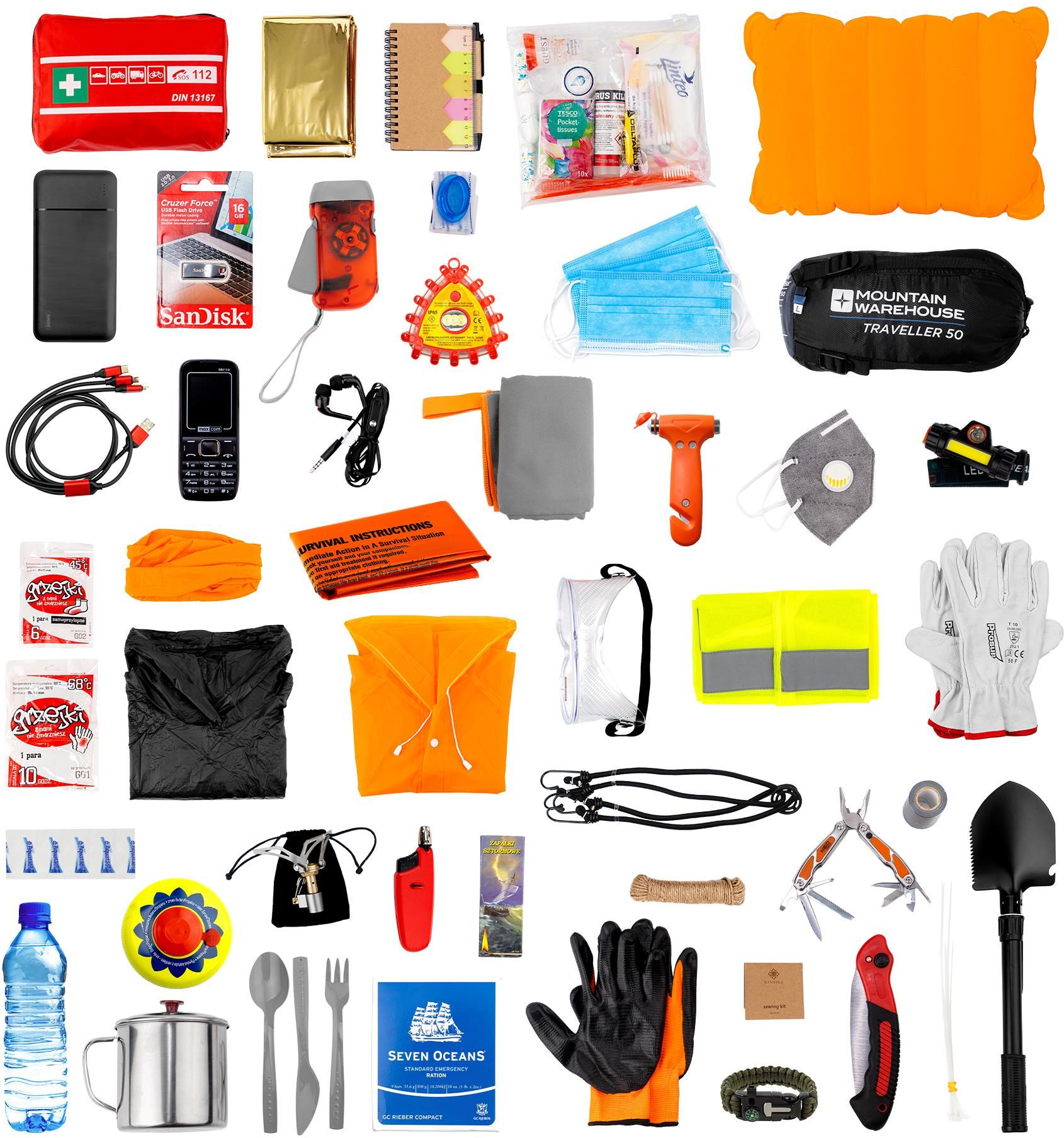 Help Bag Plecakowy Zestaw Przetrwania Combo Czarny Ewakuacyjny