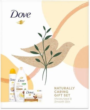 Unilever Dove Zestaw Prezentowy Naturally Caring (Deo Spray 150ml+Żel Pod Prysznic 250ml+Kostka Myjąca 90g)