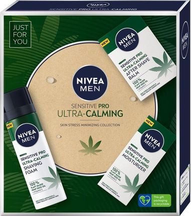 Nivea Men Zestaw Prezentowy Sensitive Pro Ultra Calming Krem 75 ml+Pianka Do Golenia 200 ml+Balsam Po Goleniu 100 ml