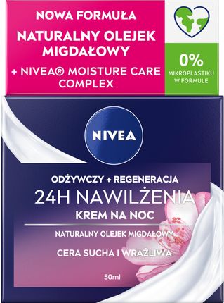 Krem Nivea Nourishing Night Cream For Dry To Sensetive Skin nawilżający Do Skóry Wrażliwej na noc 50ml - zdjęcie 2