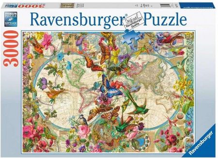 Ravensburger Polska Puzzle 3000El. Flora I Fauna Mapa Świata
