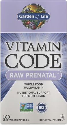 Garden of Life Vitamin Code RAW Prenatal (multiwitamina dla ciąży), 180 kaps
