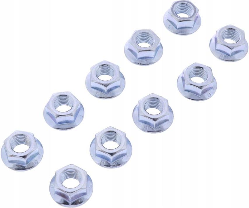 1) M10x1.25 Serrated Flare Spin Lock Nuts Metric 14mm Hex 10mm Fine