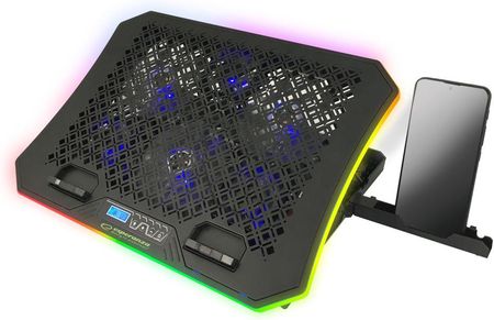 Gamingowa podstawka chłodząca pod laptopa Esperanza GALERNE podświetlana LED RGB + uchwyt na smartfon