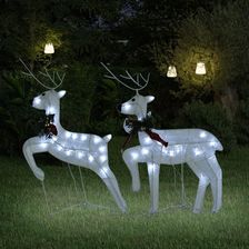 Zdjęcie vidaXL Świąteczne Renifery, 2 Szt., Białe, 40 Led 342685 - Lębork